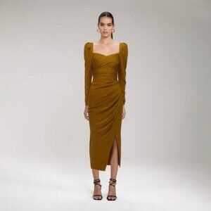 Self-Portrait Square Neckline Long Dress, Size S